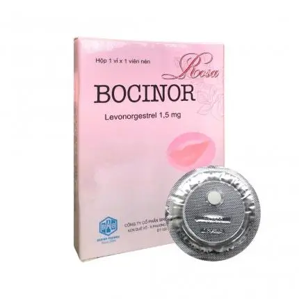 Thuốc tránh thai khẩn cấp 72h Bocinor Rosa (hộp 1 vỉ x 1 viên nén)